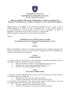 ADMINISTRATIVE INSTRUCTION NO. 15/2009 On setting the