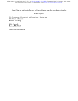 Quantifying the relationship between pollinator behavior and plant