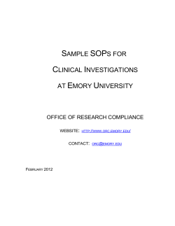 sample SOPs - Office of Compliance