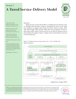 A Tiered Service-Delivery Model