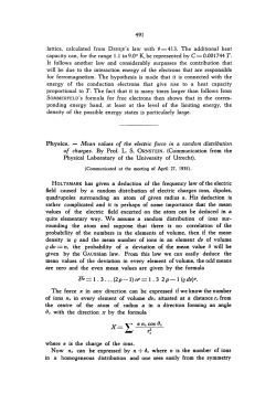 Mean values of the electric force in a random distribution of charges