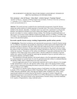 MEASUREMENT OF SPECIFIC FRACTURE ENERGY AND
