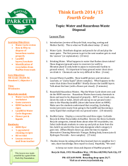Think Earth: Water and Hazardous Waste Disposal