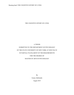 Running head: THE COGNITIVE EFFORT OF