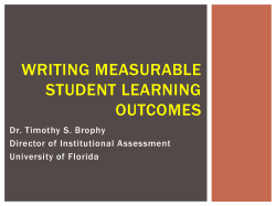 Program Goals - UF Institutional Assessment