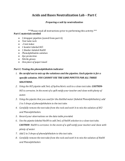Acids and Bases Neutralization Lab &ndash; Part C