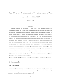 Competition and Coordination in a Two