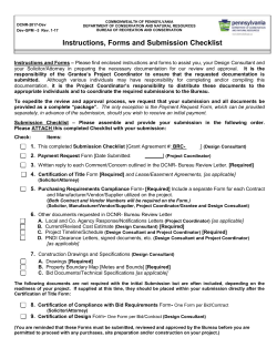 Instructions, Forms, and Submission Checklist