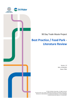 Best Practice / Food Park - Literature Review