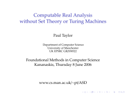 Computable Real Analysis without Set Theory or