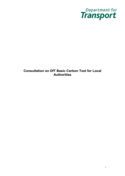 Consultation on DfT Basic Carbon Tool for Local Authorities