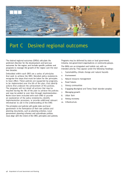 Part C Desired regional outcomes - Department of Infrastructure