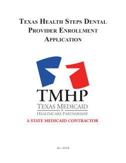 Texas Health Steps Dental Provider Enrollment