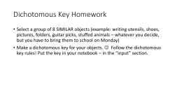 Dichotomous Key Homework