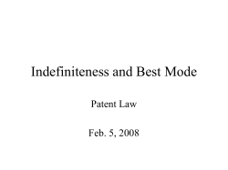 Indefiniteness and Best Mode