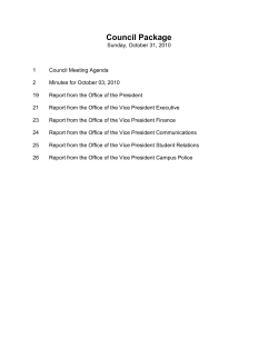 1 Council Package Sunday, October 31, 2010 1 Council Meeting