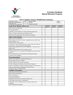 Cognitive Factors Modification Summary