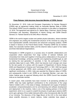 India becomes Associate Member of CERN, Geneva