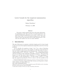 Lower bounds for the empirical minimization algorithm