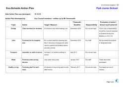 Eco-Schools Action Plan Template