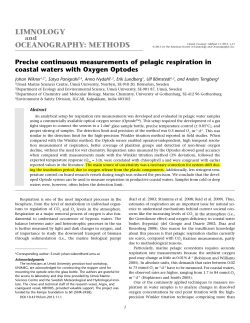 Measurements of pelagic respiration with Oxygen Optodes