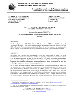 imt in the years 2020 and beyond and considerations on spectrum