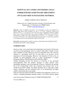 survival of candida mycoderma cells under intense light pulses