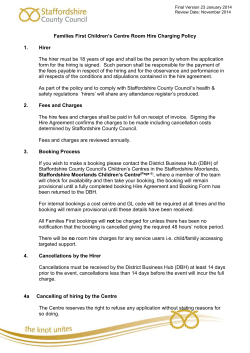 Room Booking Form and Information