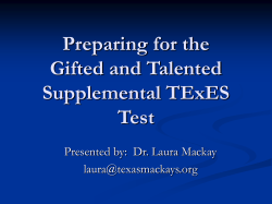 Preparing for the Gifted and Talented