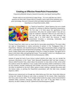 Creating an Effective PowerPoint Presentation