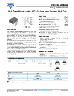 High Speed Optocoupler, 100 kBd, Low Input Current, High