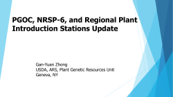 PGOC, Regional Plant Introduction Stations, and NRSP-6