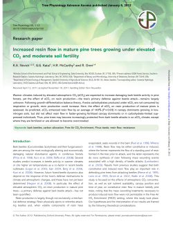 Increased resin flow in mature pine trees growing under elevated