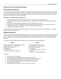 Screening Tests for Gestational Diabetes