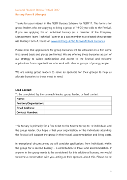 Bursary Form B - National Student Drama Festival