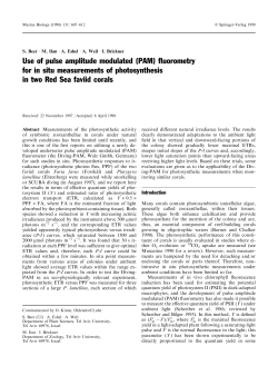 Use of pulse amplitude modulated (PAM) &macr;uorometry for in situ