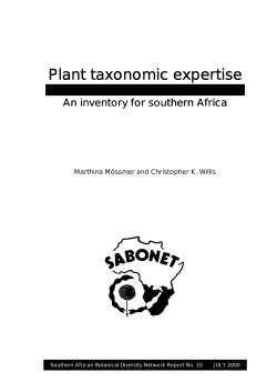 Plant taxonomic expertise