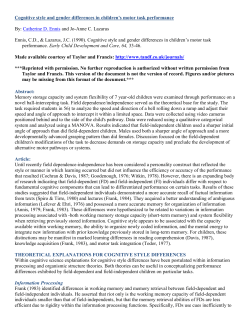 Cognitive style and gender differences in children`s