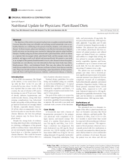 Plant-Based Diets - The Permanente Journal
