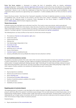 Porter five forces analysis is a framework to