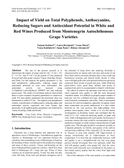 Impact of Yield on Total Polyphenols, Anthocyanins, Reducing
