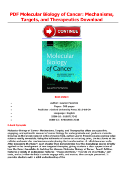 PDF Molecular Biology of Cancer: Mechanisms