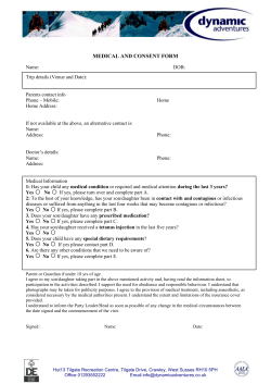 medical and consent form