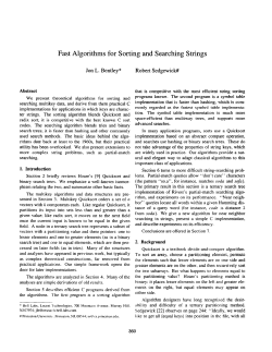 Fast Algorithms for Sorting and Searching Strings
