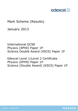 Mark scheme - Paper 1P - January 2013 - Edexcel