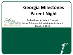 Georgia Milestones QA Webinar
