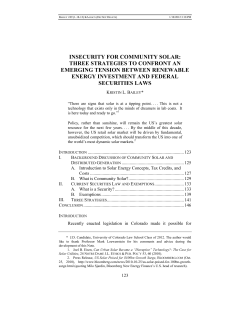 insecurity for community solar: three strategies to confront an