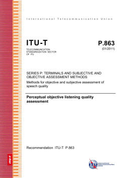 ITU-T Rec. P.863 (01/2011) Perceptual objective listening