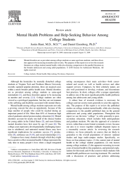 Mental health problems and help-seeking behavior among college