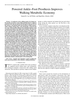 Powered Ankle&ndash;Foot Prosthesis Improves Walking Metabolic